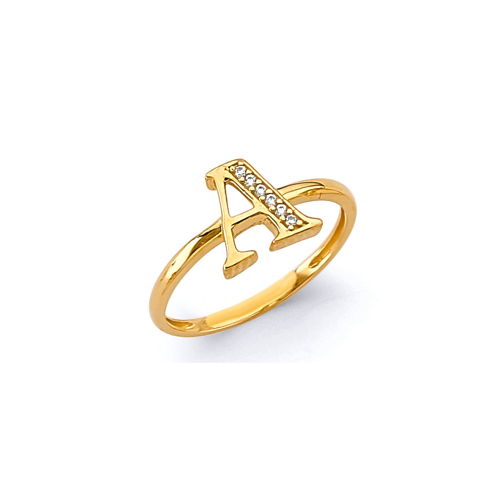 14K Yellow Gold Monthly, Zodiac, Coin & Finding - RG3052 - Letter A