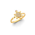 14K Yellow Gold Butterfly, Animal & Lucky Ring - RG3081