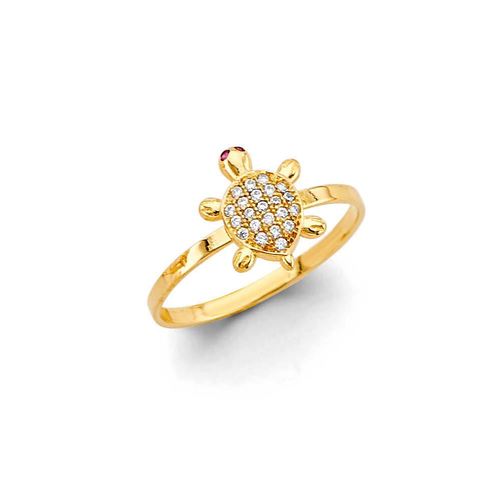 14K Yellow Gold Butterfly, Animal & Lucky Ring - RG3081