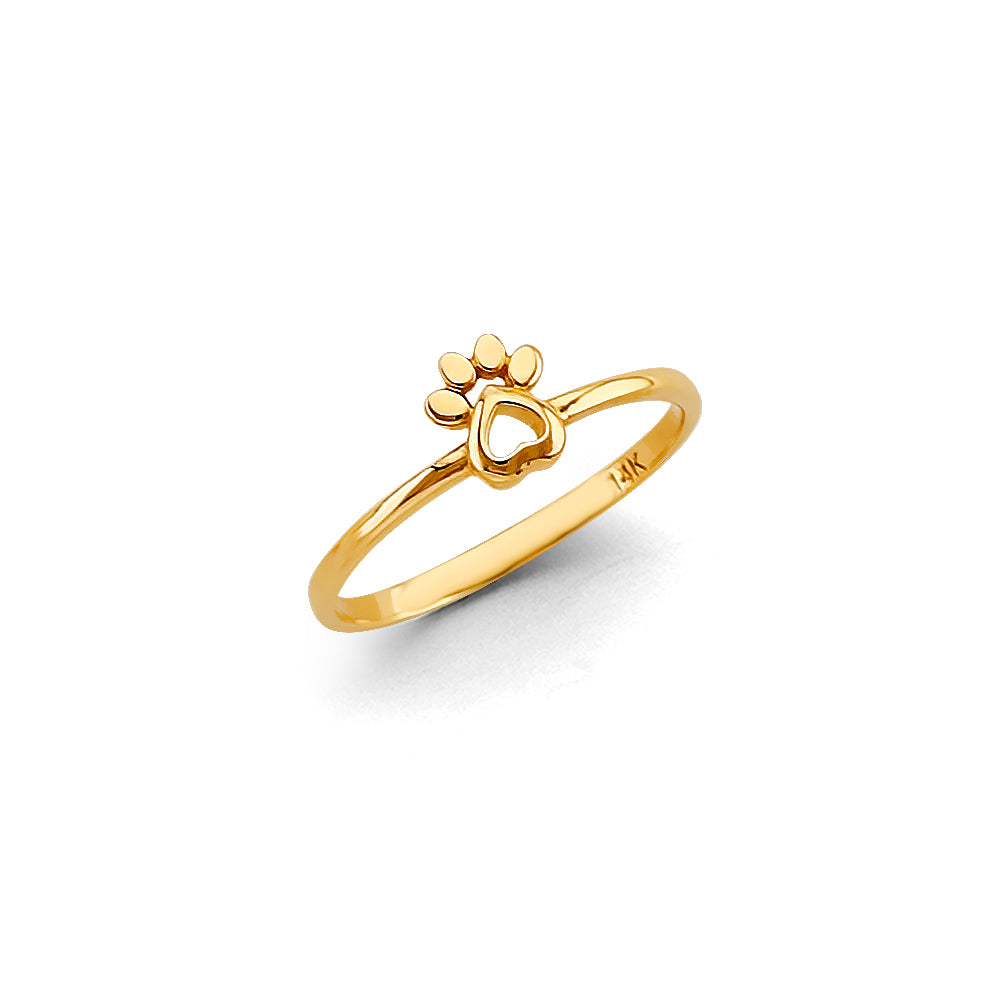 14K Yellow Gold Flower, Heart & Light Ring - RG3138