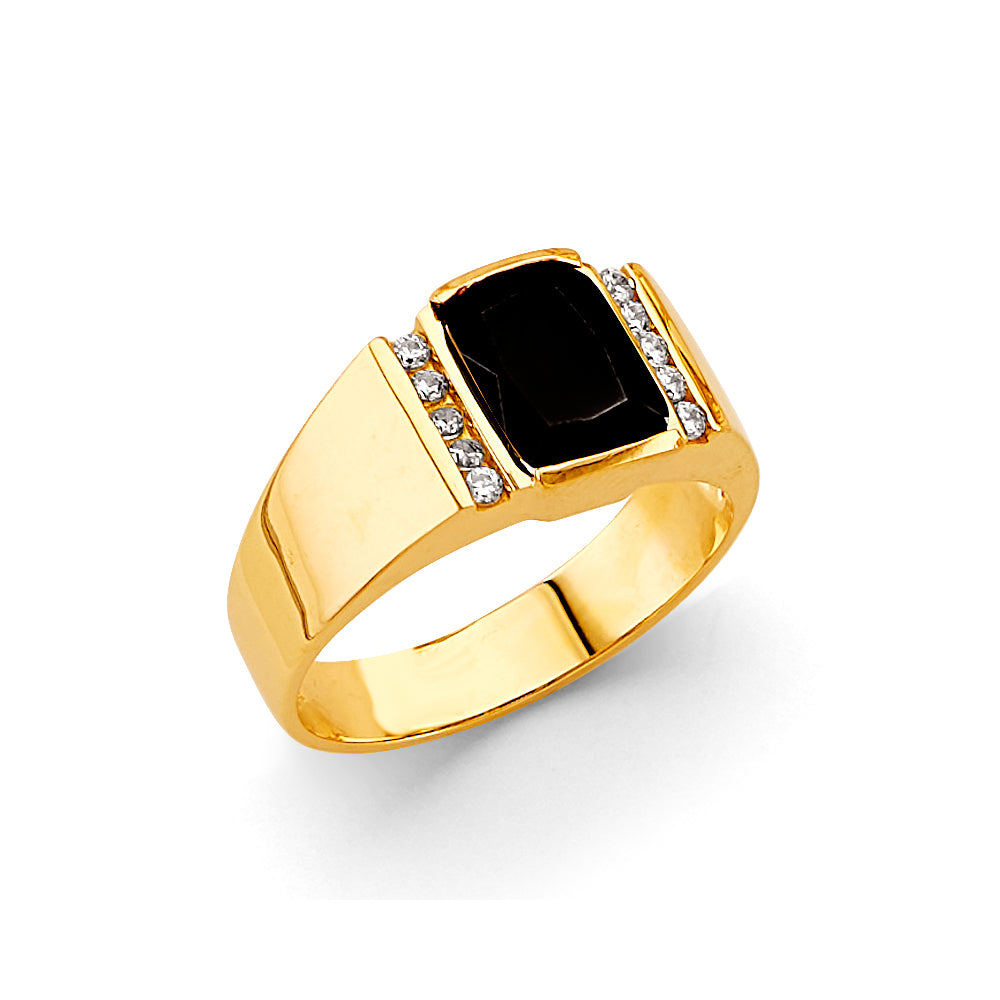 14K Yellow Gold Men's, Signet & Nugget Ring - RG3162
