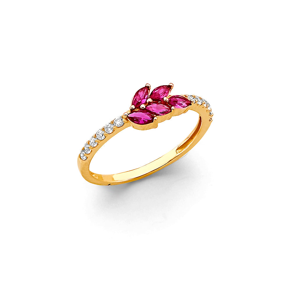 14K Yellow Gold Fancy CZ & Mother's Ring - RG3208