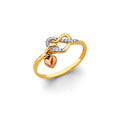14K Yellow Gold Flower, Heart & Light Ring - RG3227