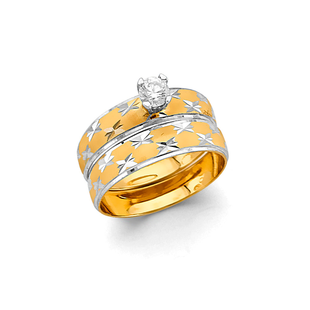 14K Yellow Gold CZ Trio Set - RG3350