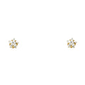 14K Yellow Gold Stud Earring & Solitaire Jewelry 4mm - ST139