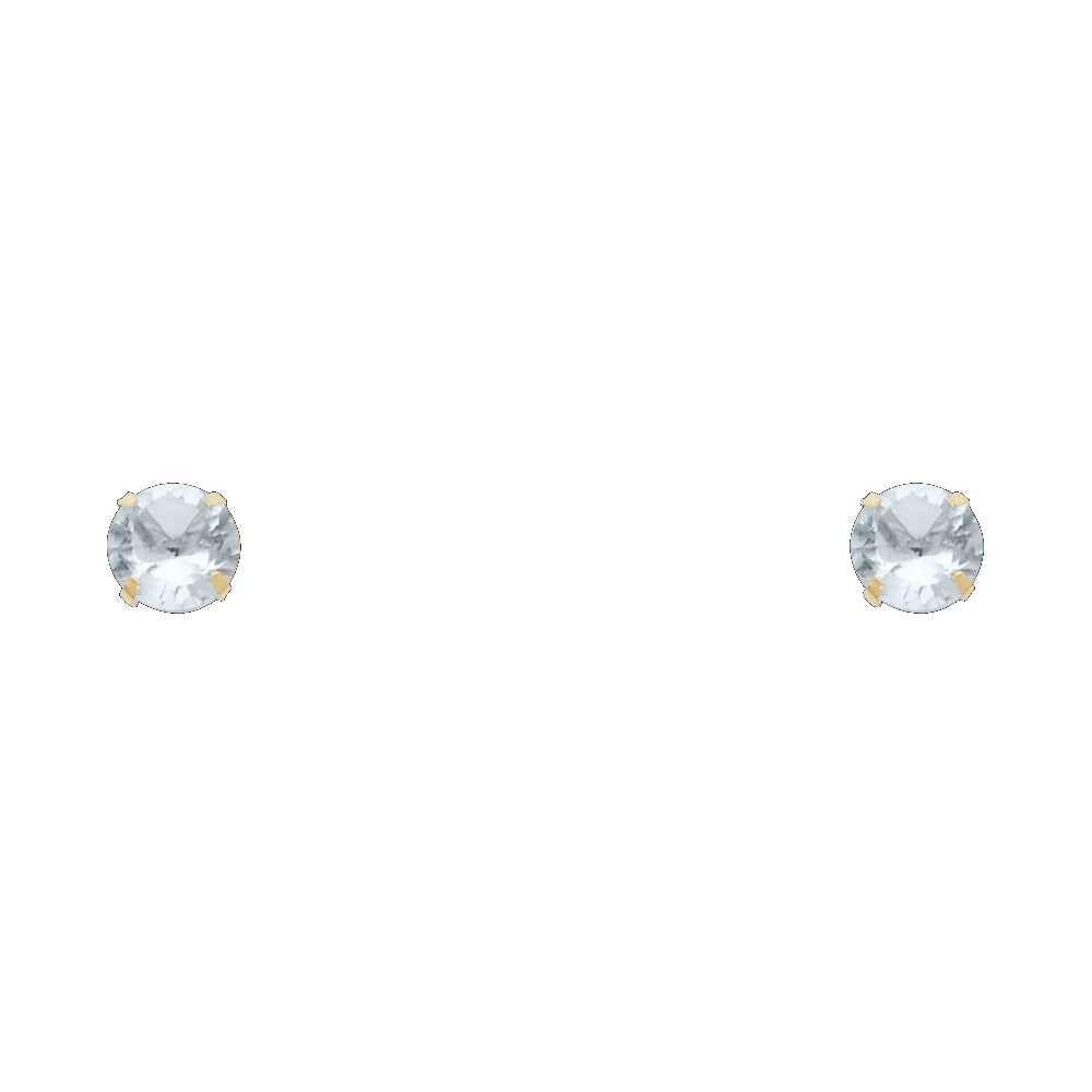 14K Yellow Gold Stud Earring & Solitaire Jewelry 2mm - ST197 - Image 3