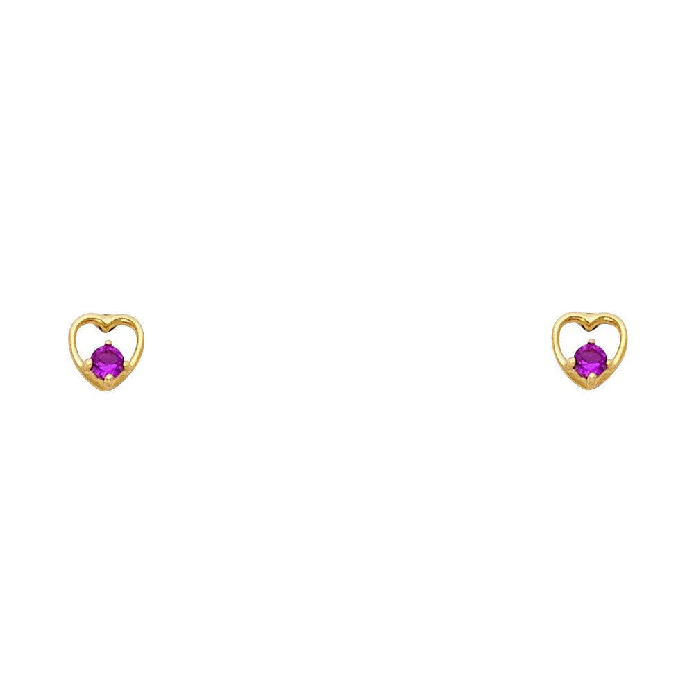 14K Yellow Gold Stud Earring & Solitaire Jewelry - ST324