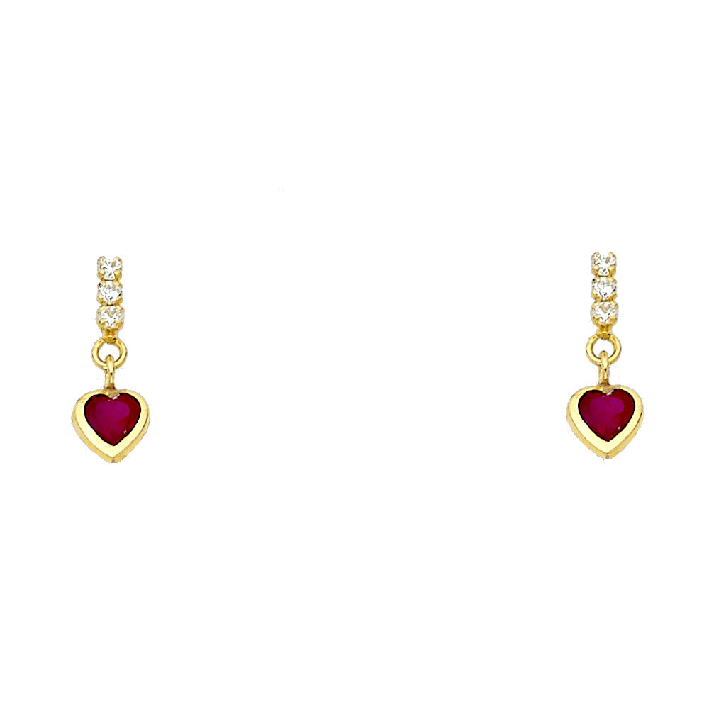 14K Yellow Gold Stud Earring & Solitaire Jewelry - ST402