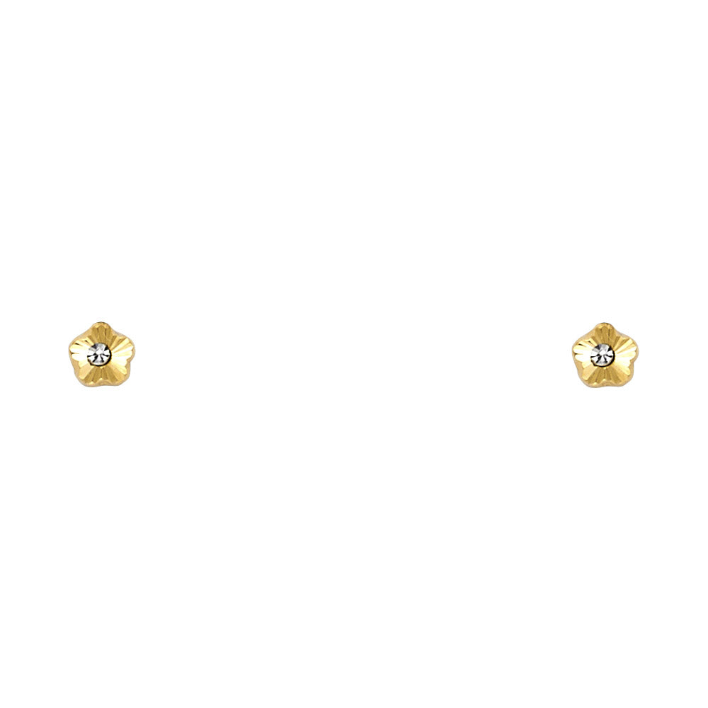 14K Yellow Gold Stud Earring & Solitaire Jewelry - ST446