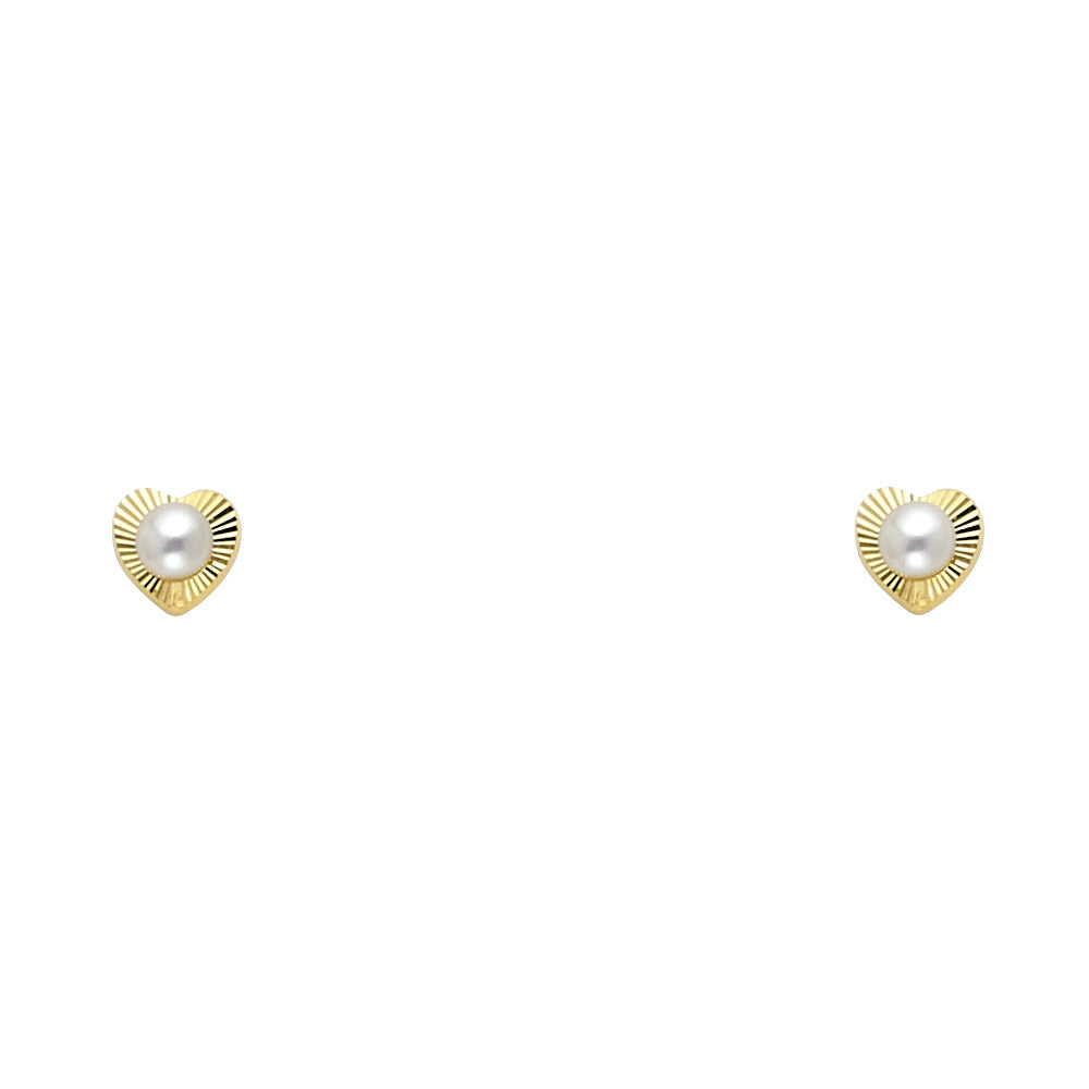 14K Yellow Gold Stud Earring & Solitaire Jewelry 6mm - ST582