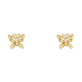 14K Yellow Gold Stud Earring & Solitaire Jewelry - ST706