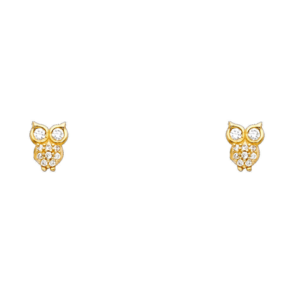 14K Yellow Gold Stud Earring & Solitaire Jewelry - ST710