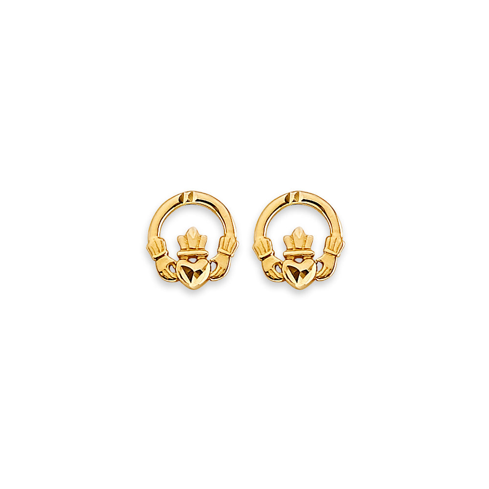 14K Yellow Gold Stud Earring & Solitaire Jewelry - ST854