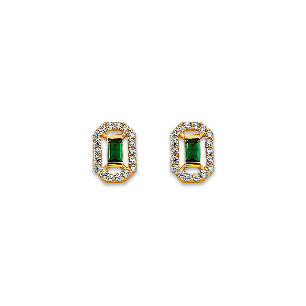 14K Yellow Gold Stud Earring & Solitaire Jewelry 5mm - ST867