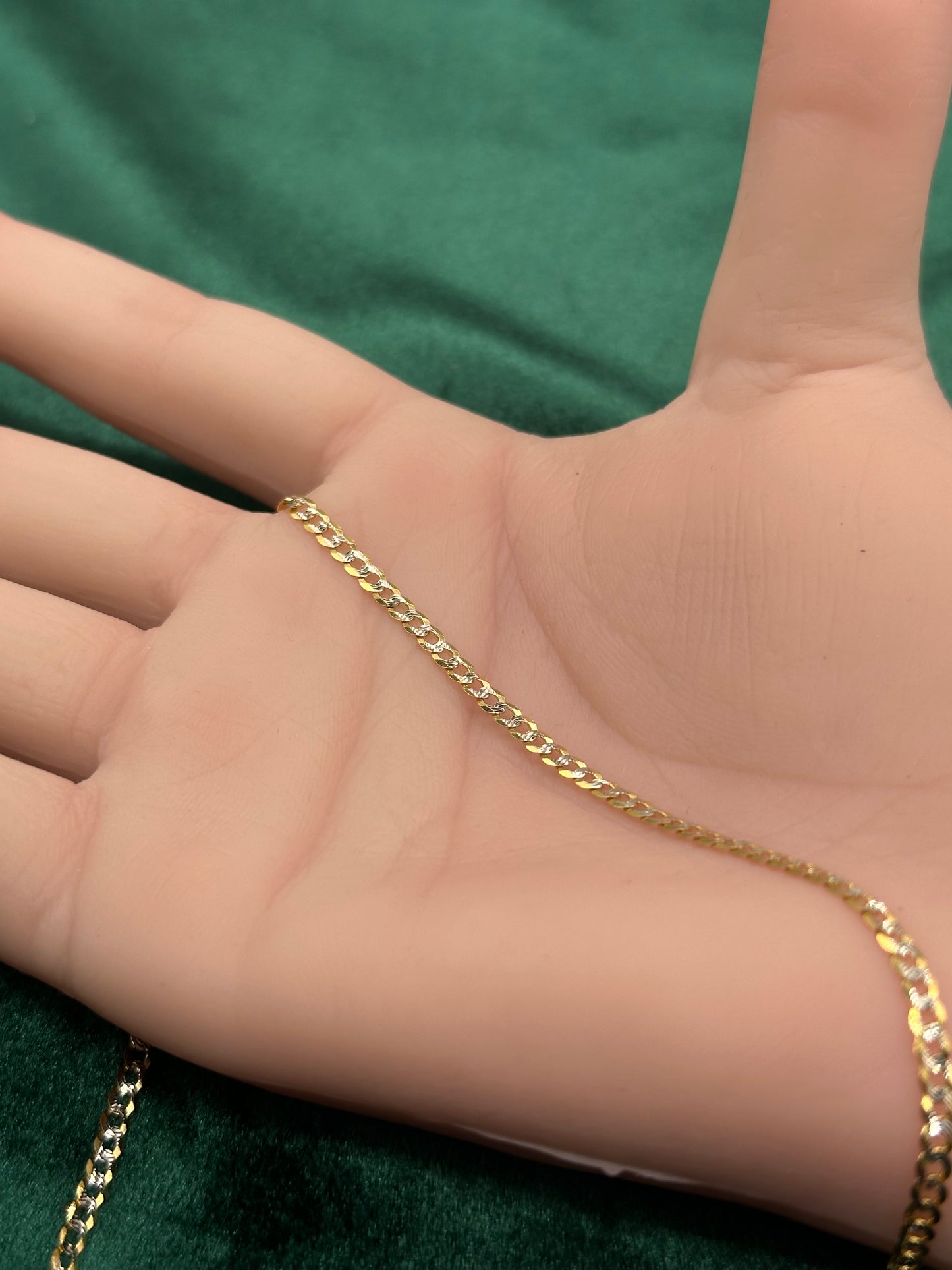 14K Gold 16" Cuban Chain Necklace
