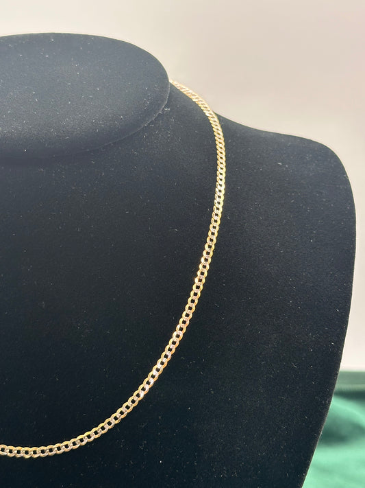 14K Gold 16" Cuban Chain Necklace