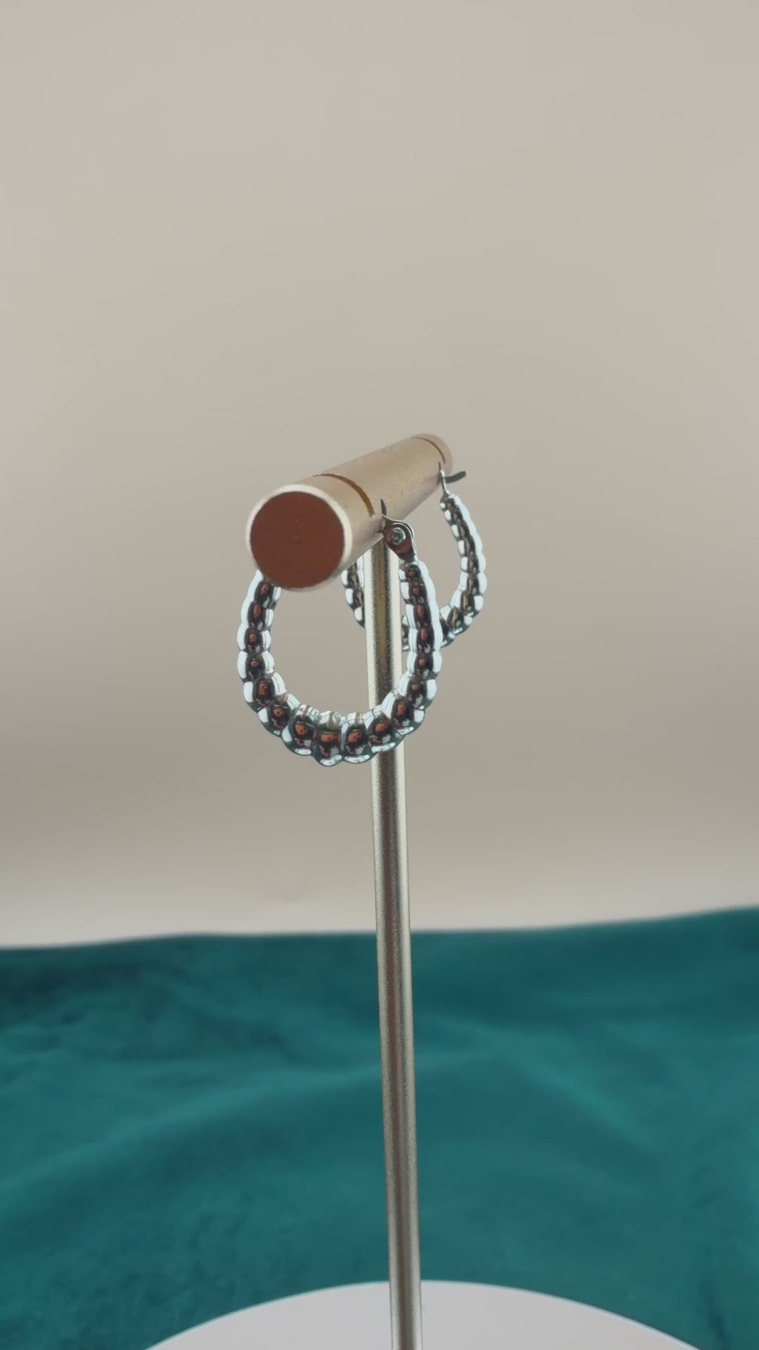 Fancy Hoop Earring With Beaded Detail