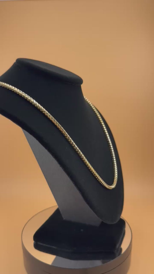 14K Solid Gold Franco Chain – 3.3mm – Men’s Real Gold Chain