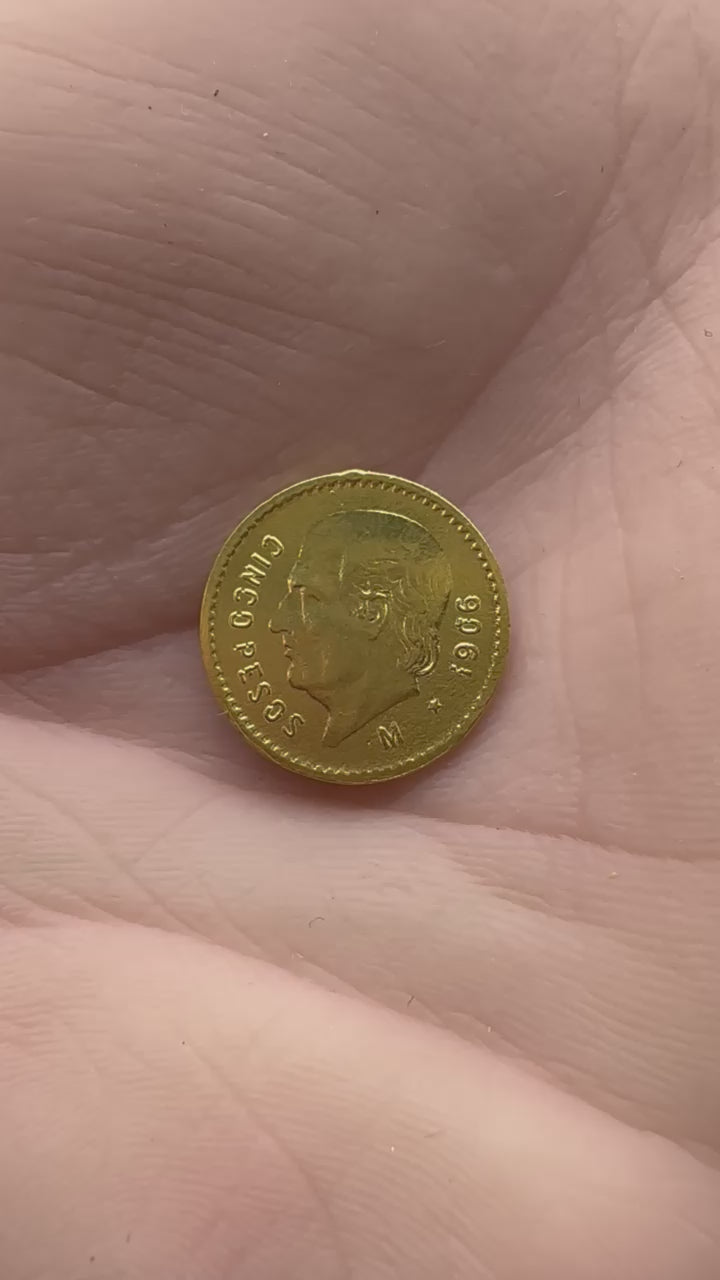 Solid Gold Mexican Coin Pendant – 50 Peso, 10 Peso, 5 Peso, 2.5 Peso, 2 Peso