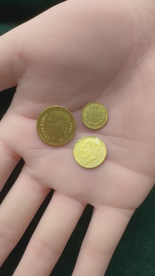 Solid Gold Mexican Coin Pendant – 50 Peso, 10 Peso, 5 Peso, 2.5 Peso, 2 Peso