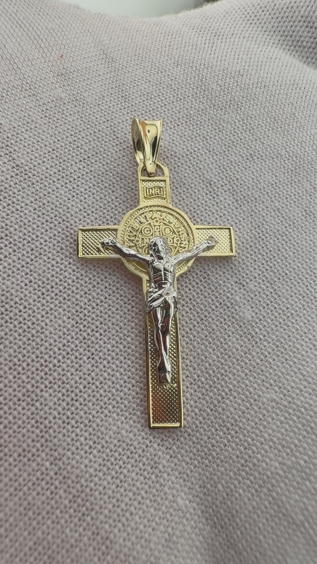 Two-Tone Cross Religious Pendant