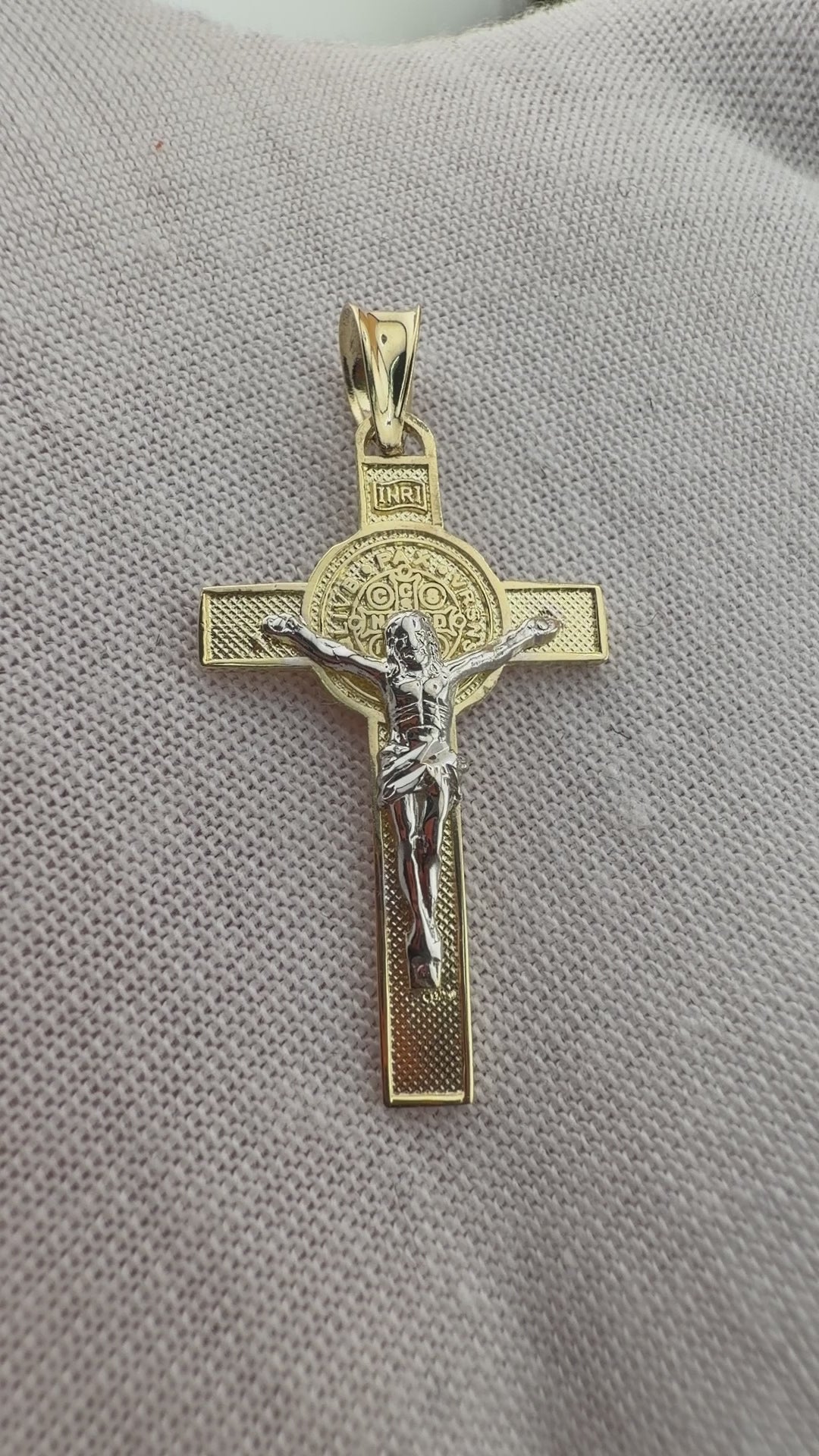 Two-Tone Cross Religious Pendant