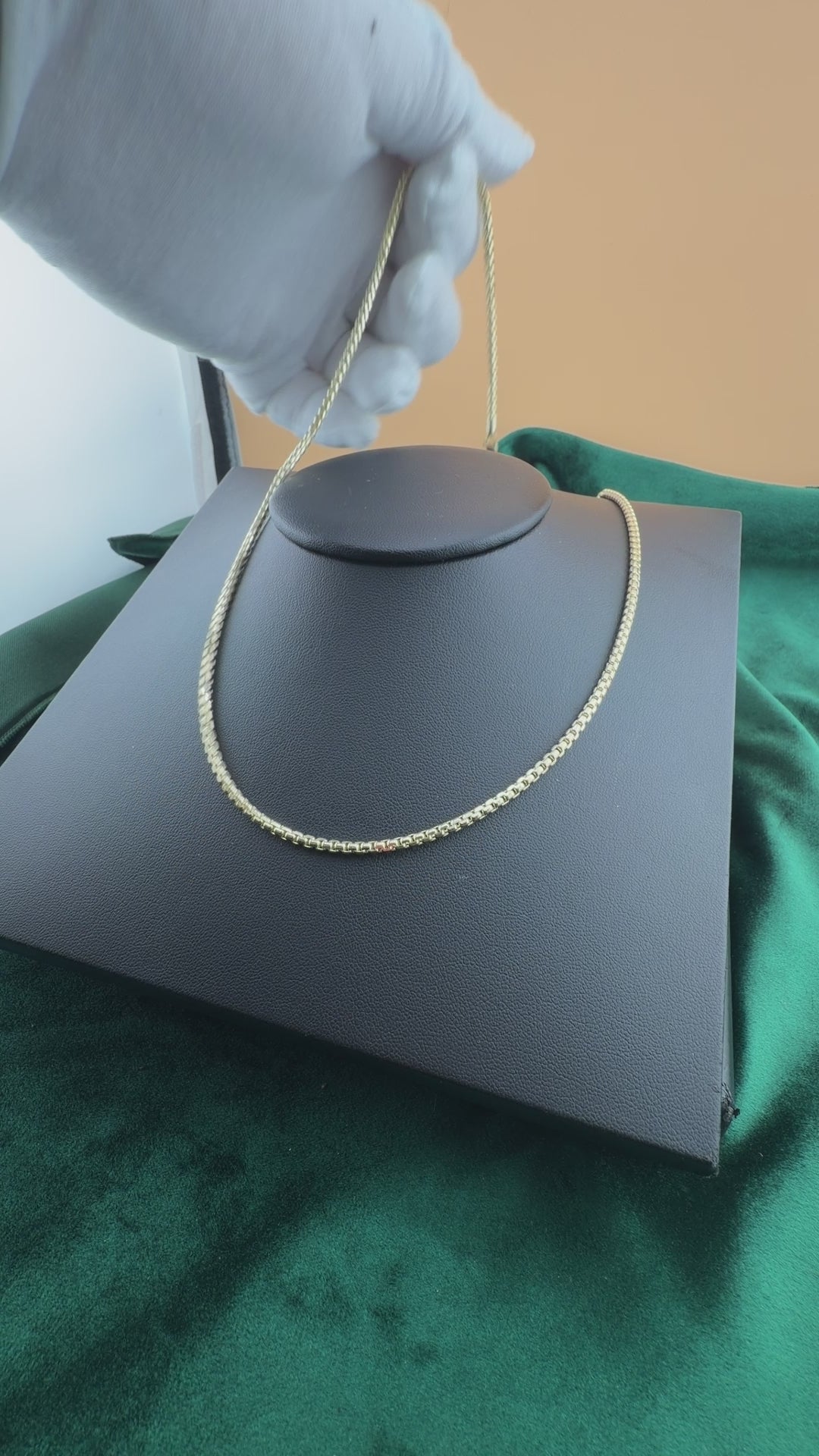 14K Yellow Gold 2.7mm Hollow Round Box Chain – Real Solid Gold Lightweight