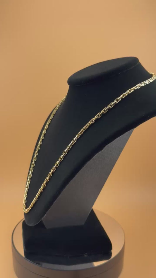 14K Solid Gold Fancy Link Chain – 3.5mm – Men’s & Women’s Gold Chain (8.5"–26")