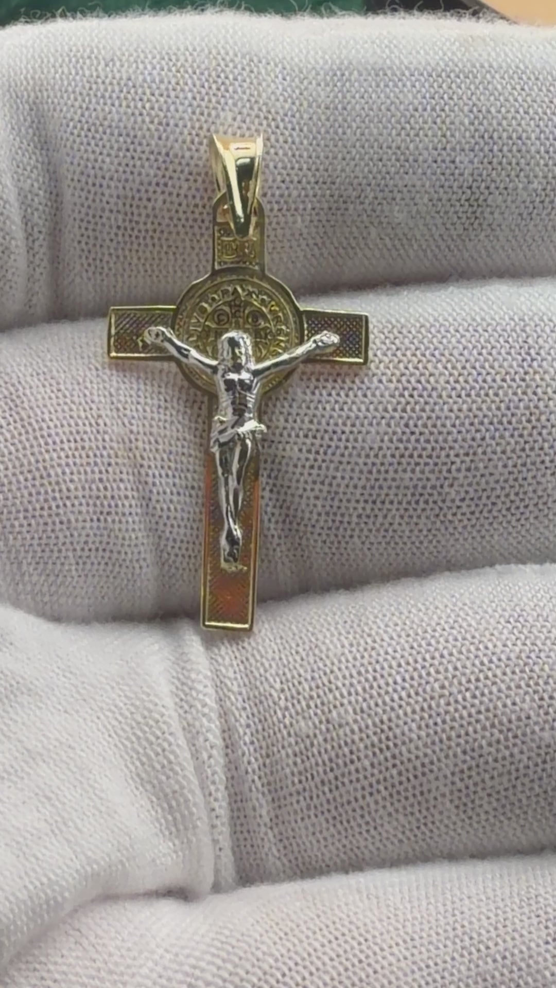 Two-Tone Cross Religious Pendant
