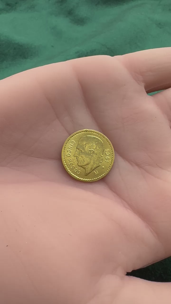 Solid Gold Mexican Coin Pendant – 50 Peso, 10 Peso, 5 Peso, 2.5 Peso, 2 Peso