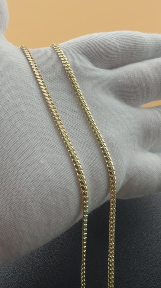 14K Yellow Gold 3.3mm Solid Miami Cuban Chain – Real Solid Gold Luxury Bracelet