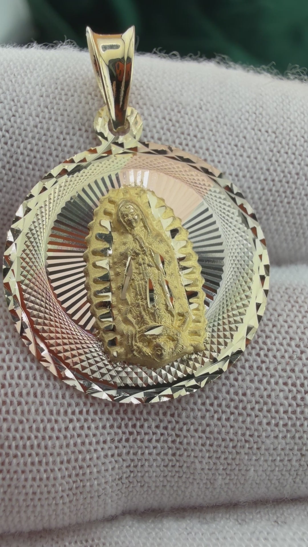 Tri-Color Virgin Guadalupe Pendant